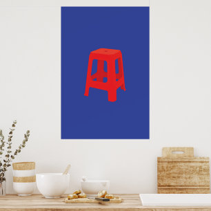 Red Plastic Stool Print
