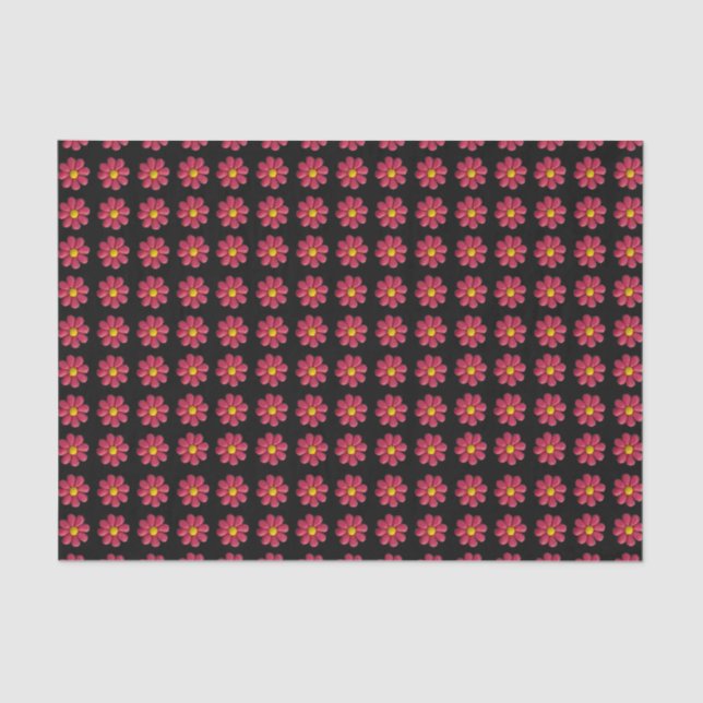 Red Plasticine Flower Pattern Tissue Paper (Front)