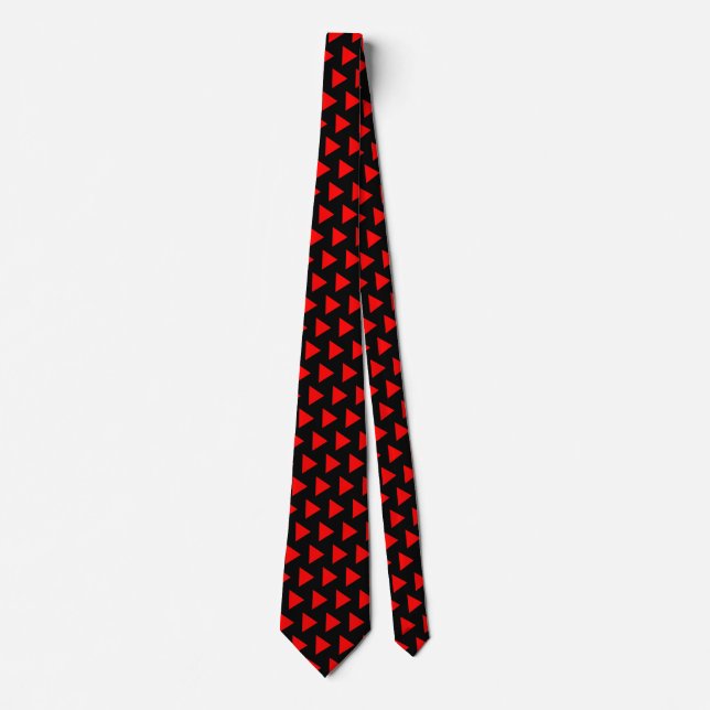 Red Play Arrows - Black Tie (Front)