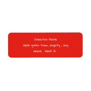 Red Playful Hand Drawn Doodle Whimsical Christmas Return Address Label