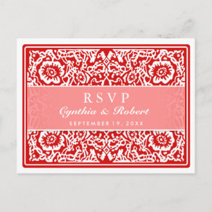 Red Playing Card Matching RSVP Postcard