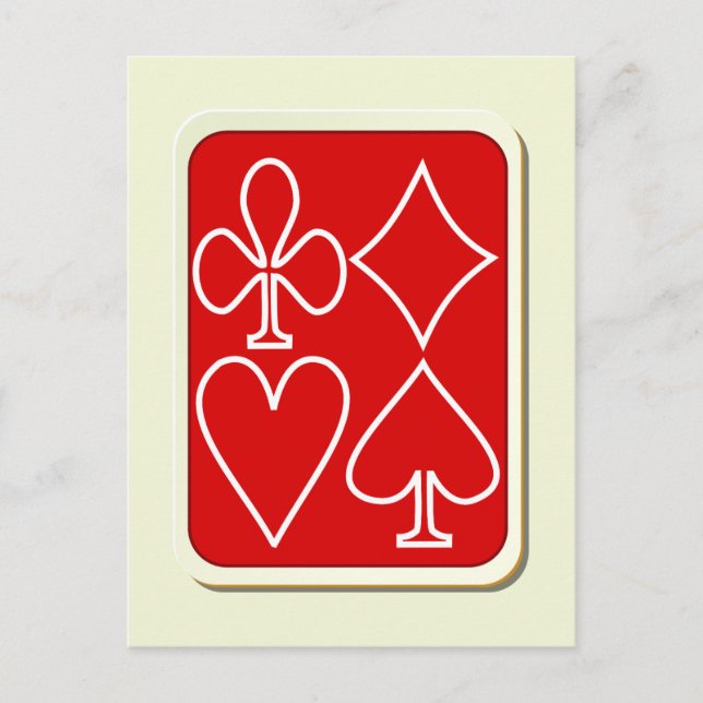 Red Playing Card Suits Postcard (Front)