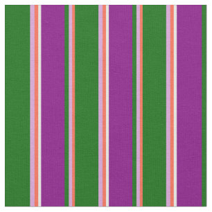 Red, Plum, Dark Green, Purple & White Pattern Fabric