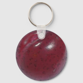 Red Plum Watercolor Key Ring