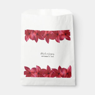 Red Plumeria Frangipani Wedding Favour Bag