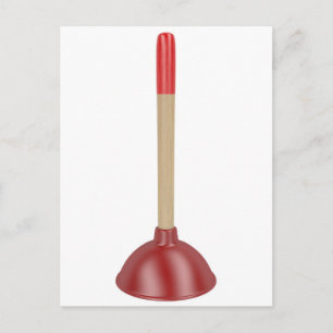 Red plunger postcard