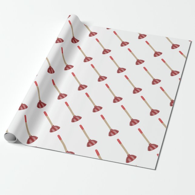 Red plunger wrapping paper (Unrolled)