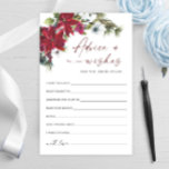 Red Poinsettia Christmas Bridal Advice & Wises<br><div class="desc">Elegant Dusty Blue Winter Foliage Advice Card.
Personalise with the bride to be's name and date of shower. 
For further customisation,  please click the "customise further" link. If you need help,  contact me please.</div>