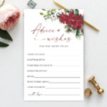 Red Poinsettia Christmas Bridal Advice & Wises<br><div class="desc">Elegant Dusty Blue Winter Foliage Advice Card.
Personalise with the bride to be's name and date of shower. 
For further customisation,  please click the "customise further" link. If you need help,  contact me please.</div>