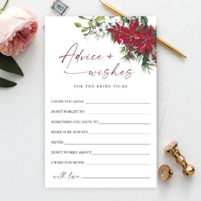 Red Poinsettia Christmas Bridal Advice & Wises (Creator Uploaded)