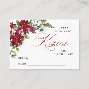 Red Poinsettia Christmas BRIDAL SHOWER Card