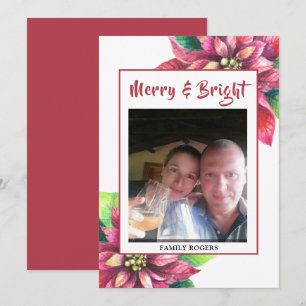 Red Poinsettia Christmas Holiday Card