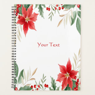 Red Poinsettia Christmas Holiday Planner