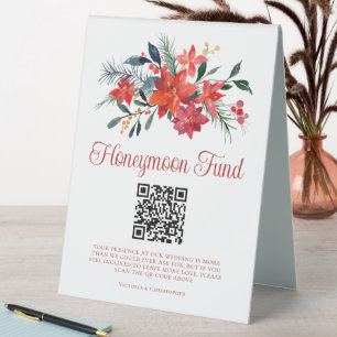 Red Poinsettia Christmas Wedding Honeymoon Fund