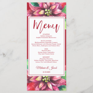 Red Poinsettia Christmas Wedding Menu