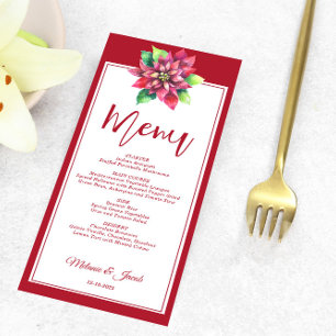 Red Poinsettia Christmas Wedding Menu