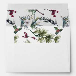Red Poinsettia Floral Christmas for 5x7 card Envelope