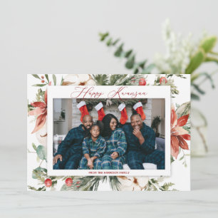 Red Poinsettia Happy Kwanzaa 2 Photo Christmas