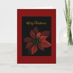 Red Poinsettia Merry Christmas  Card