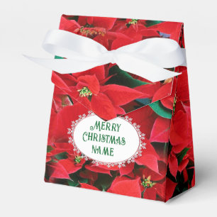 Red Poinsettia Merry Christmas Favour Box