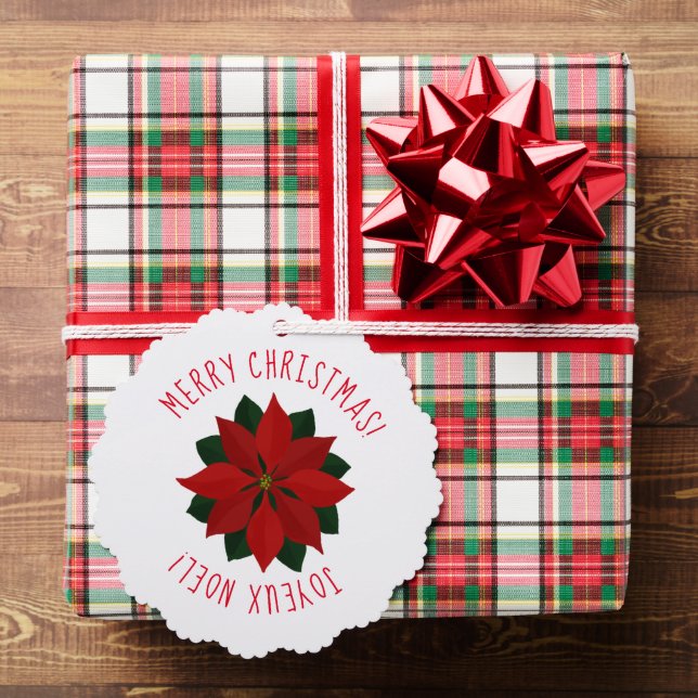 Red Poinsettia Paper Ornament Card (Insitu (Gift))