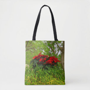 Red Poinsettia Tote Bag