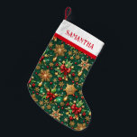 Red Poinsettia Tropical Christmas Pattern Small Christmas Stocking<br><div class="desc">Embrace the holiday cheer with our Christmas stocking adorned with festive symbols woven into a vibrant pattern,  ideal for spreading Christmas joy.</div>