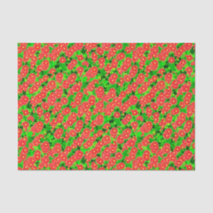 Red Poinsettias and Green Holly Tissue Paper