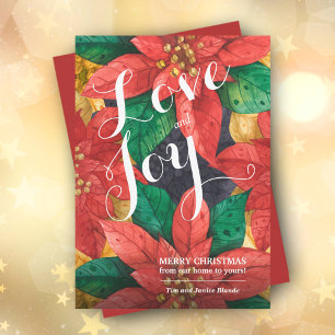 Red Poinsettias Christmas Non-Photo Holiday Card