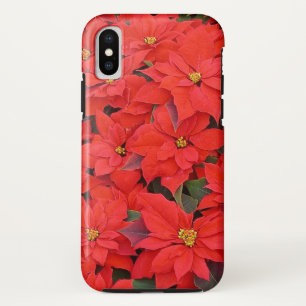 Red Poinsettias I Christmas Holiday Floral Photo iPhone X Case