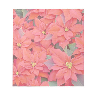 Red Poinsettias I Christmas Holiday Floral Photo Notepad