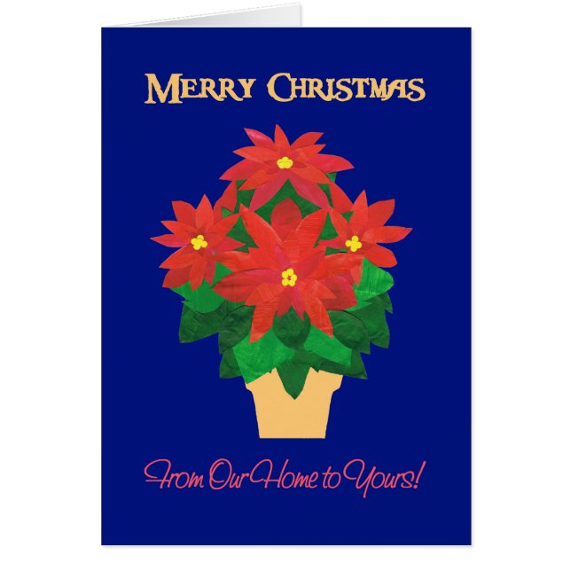 Red Poinsettias Merry Christmas Our Home to Yours (Front)