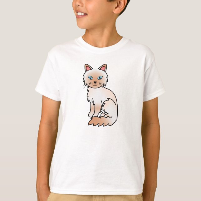 Red Point Birman / Ragdoll Cat T-Shirt (Front)
