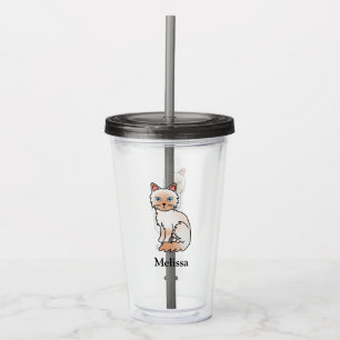 Red Point Birman / Ragdoll Cat With Custom Name Acrylic Tumbler