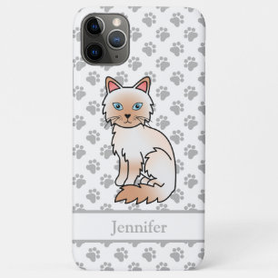 Red Point Birman / Ragdoll Cute Cat & Name iPhone 11 Pro Max Case