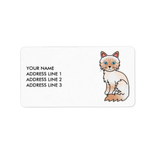 Red Point Tabby Birman/Ragdoll Cat & Custom Text Label