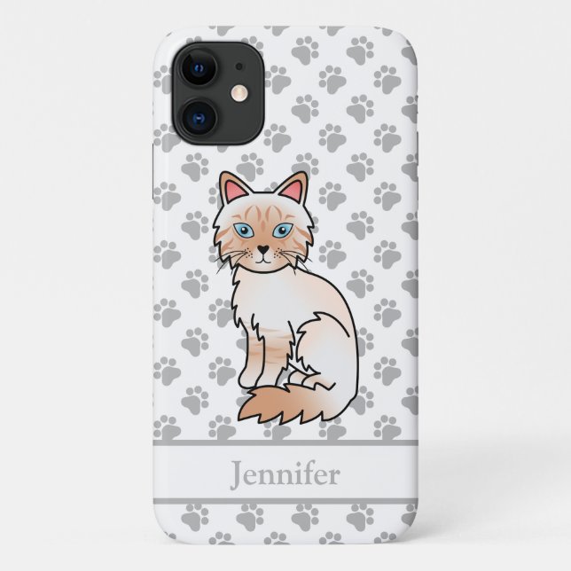 Red Point Tabby Birman / Ragdoll Cat & Name Case-Mate iPhone Case (Back)