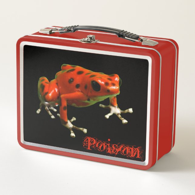 Red Poison Dart Frog Metal Lunch Box (Front)