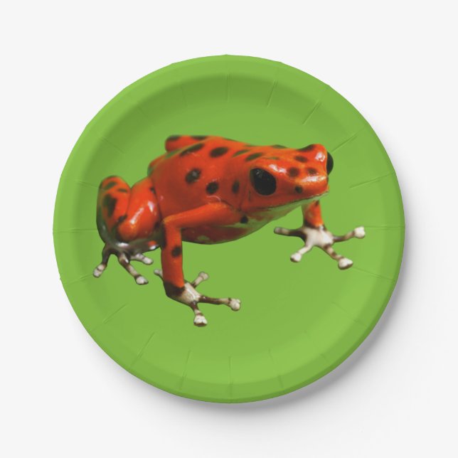 Red Poison Dart Frog Paper Plate (Front)