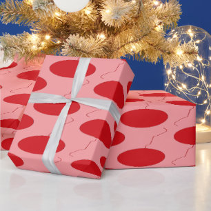 : Red Polka Dot ballon Wrapping Paper