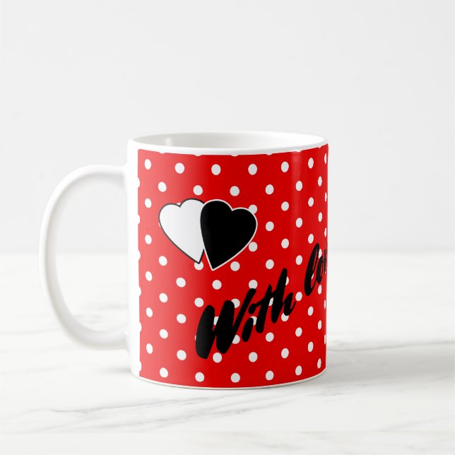 Red polka dot coffee mug (Left)