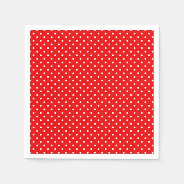 Red polka dot favour box napkin (Front)