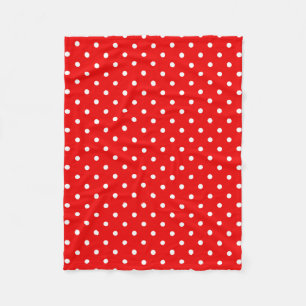 Red polka dot fleece blanket