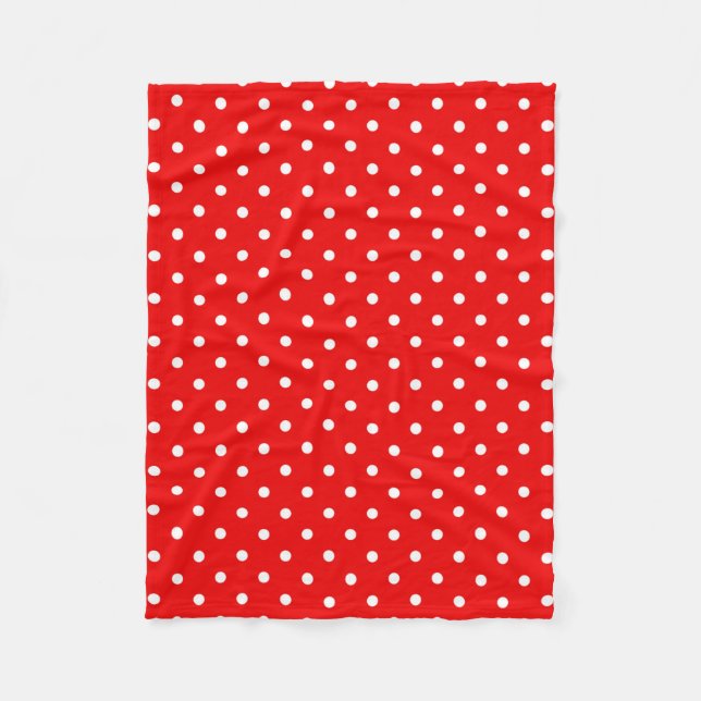 Red polka dot fleece blanket (Front)