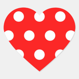 Red Polka Dot Heart Sticker