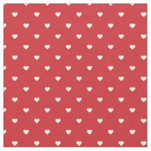 Red Polka Dot Hearts Fabric