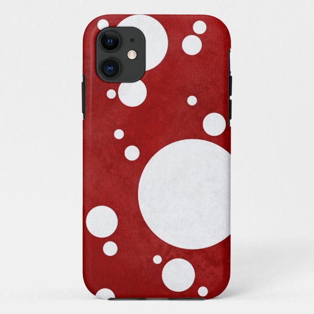 Red Polka Dot iPhone Case (Back)