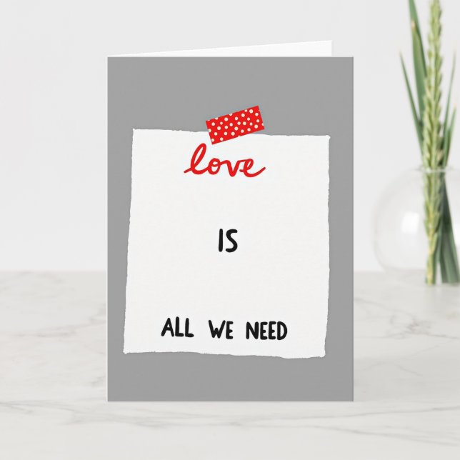 Red Polka Dot Love Note Card (Front)