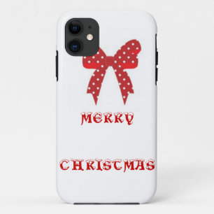 Red Polka Dot Merry Christmas iPhone 11 Case