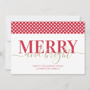 Red polka dot pattern Christmas Holiday Card